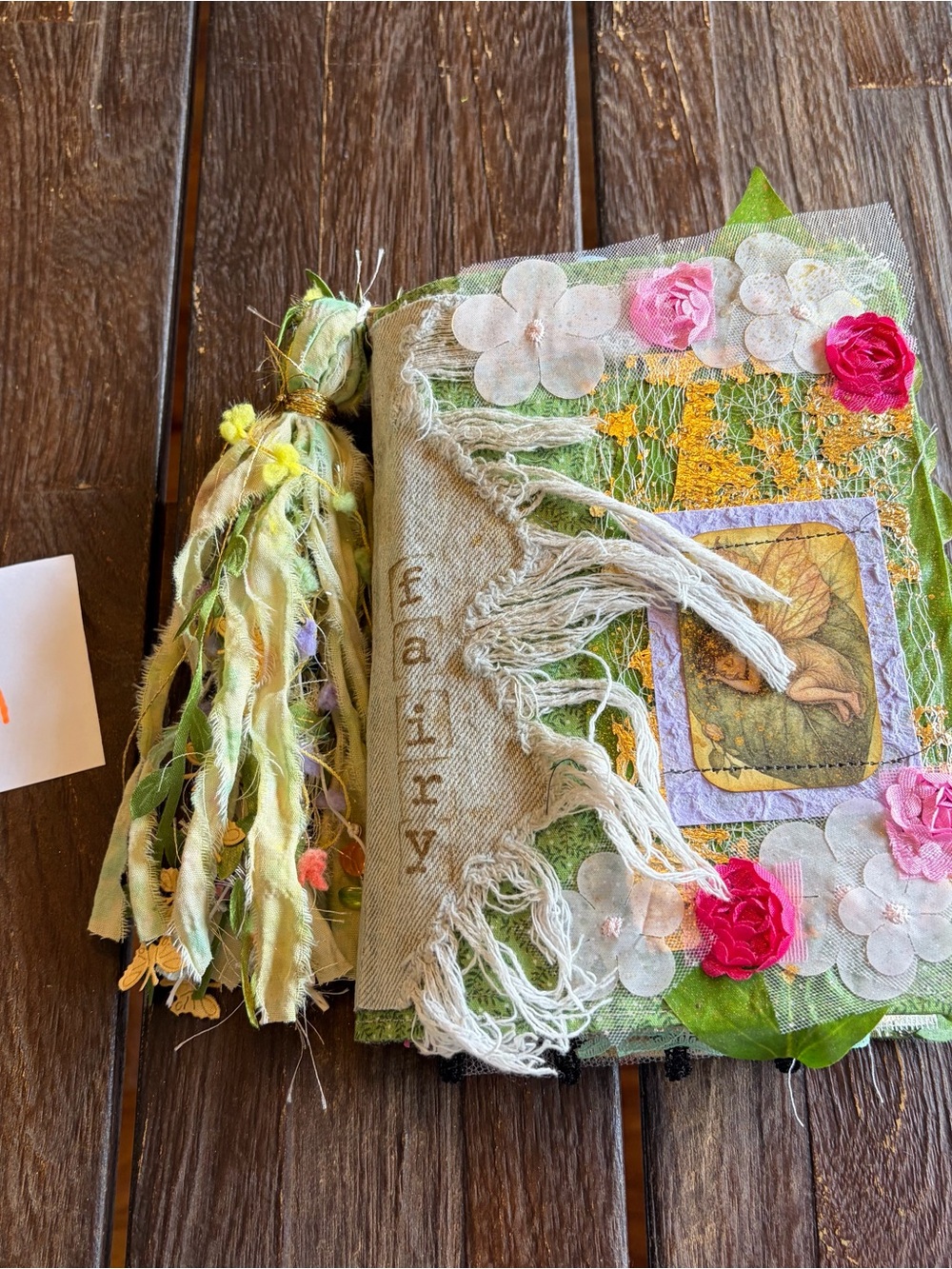 Fairy Junk Journal Gold Floral Denim Boho Grungy Decorated 3 Sig Softcover - Picture 16 of 16